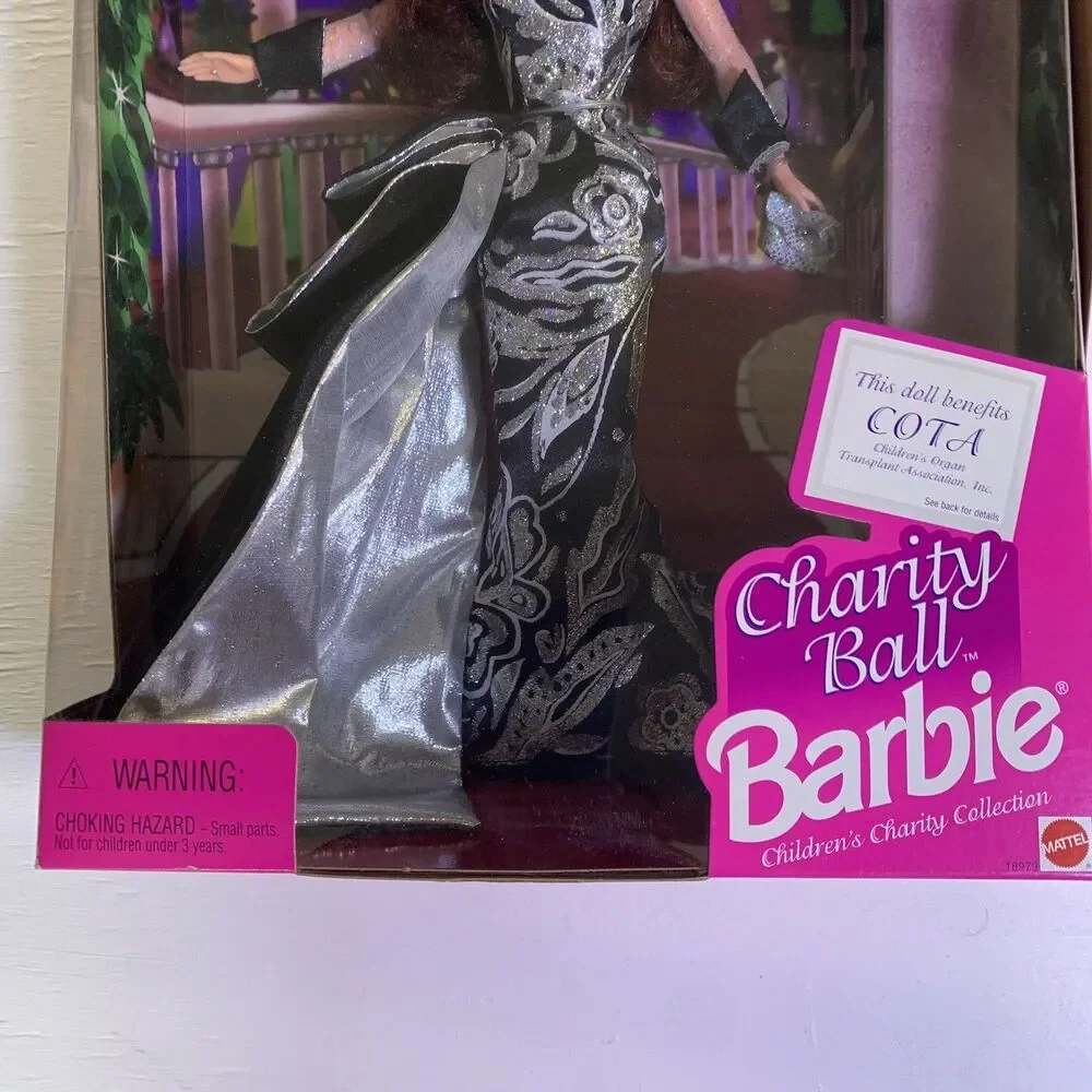 VTG Charity Ball 1997 Barbie Doll NRFB Silver And black Gown